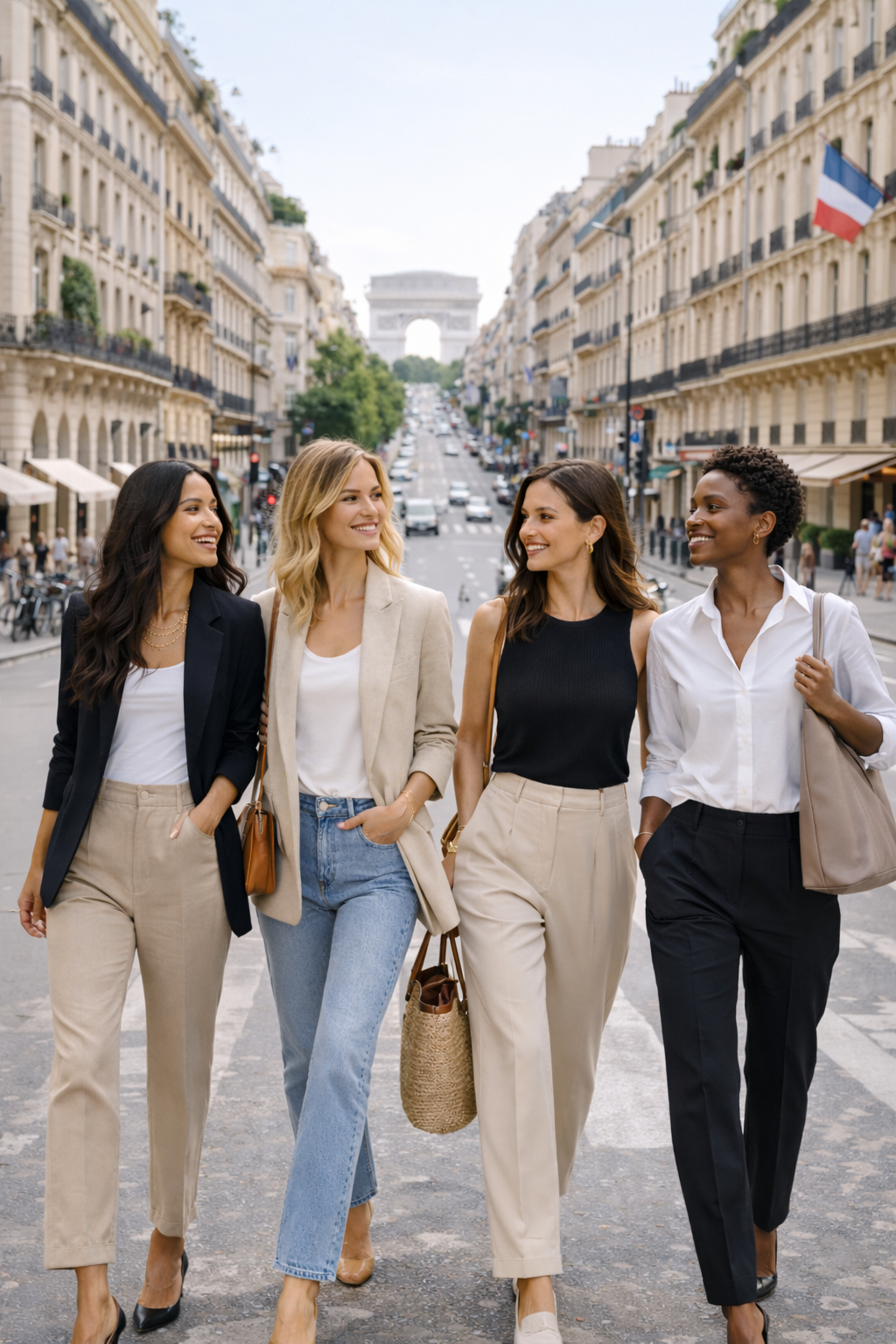 CÓMO VESTIR BIEN CADA DÍA CON ELEGANCIA Y NATURALIDAD 1 Camino parisino hacia el Arco de Triunfo